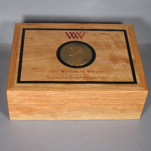 custom Woodrow Wilson box with inlaid coin